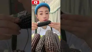 ASMR MUKBANG eating amazing black corn #shorts