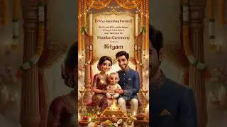 MUN-06 | Baby&rsquo;s First Sacred Ceremony Mundan Invitation Online | WhatsApp +91 84529 50131
