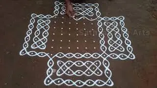 13 x 7 dots margazhi madha Kambi kolam | easy sikku kolam | SathyaSelva Arts