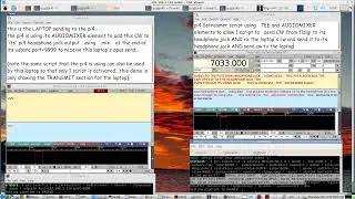 QSO CW over ip with another OP using FLdigi, virtual audio cable, and 1 gstreamer script - LIVE demo