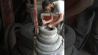 Amazing Tyre Cutting Skills. #car #shortvideo #tyre