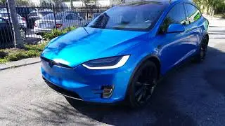 Tesla Model X Blue wrap - Carbon Wraps