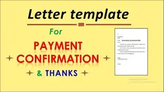 Payment Confirmation and Thanks letter template | Letter of payment acknowledgement