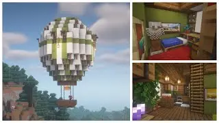Minecraft | How to build a Hot Air Balloon with a House inside - Tutorial