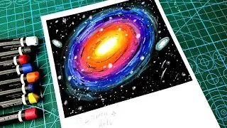 Cara Gambar Galaxy Pakai Oil Pastel (Versi Slow) | DQueen Arts #drawingtutorial #howtodraw