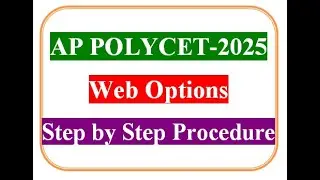 Web Options Entry  step by step Procedure, AP POLYCET-2025