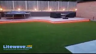 Litewave&reg; Pro Waterproof Animated LED Strip on Garden Decking | App & Music Controlled Lighting