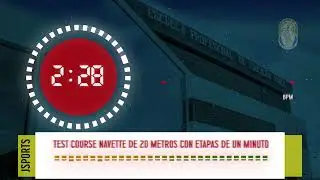 Test Course Navette de 20 metros con etapas de un minuto.