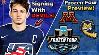 Frozen Four Finals PREVIEW! - Luke Hughes SIGNS With Devils! - Fantilli WINS Hobey Baker | NHL News