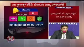 EC CEO Rajat Kumar Addressing Media Over Telangana Election Polling 2018 | V6 News