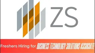 ZS Associates Mass Hiring| Business Technology Solutions Associate Generative AI| Freshers Apply Now