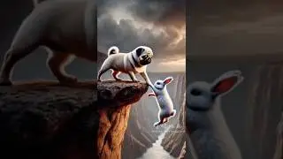 Rabbit willbe never forgot poor pug，because friendship#story #funny #pug #cute  #rescue #cuteanimals