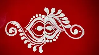 Very Easy Alpona Design//Easy Alpona For Beginners//Beautiful Side Alpona Design//Simple Design 