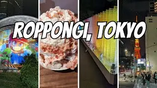 Roppongi Tokyo Night Walk Natural Sounds [4K] ASMR