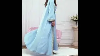 --urgarment.com--Ramadan Eid 2 Pieces Set Solid Color Satin Kaftan Dress Caftan