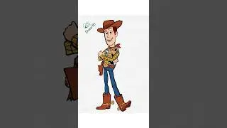 🤠 Drawing Woody &bull; Toy Story... #shorts #toystory #animation