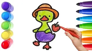 How To Draw cute DUCK Drawing, Painting & Coloring For Kids and Toddlers_🌈🎨