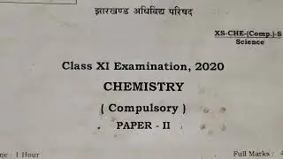 JAC Chemistry 2020 Class-11  Previous Year Question Papers VikramTutorial