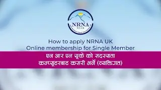 How to apply NRNA UK online membership for single member?