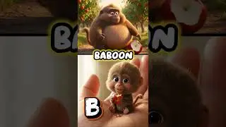 A B C D Antelope Baboon Cheetah Deer Dragonfruit Apple Fig Kiwi | Tiny to Giant Funny Fruit Song 🐾🍓🍎