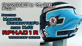 Painting Marcel Schrotter's 2020 HJC RPHA01R wintertest design | MotoGP / Moto2 - Sander's vlog 021