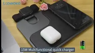 Loowoko Qi approved 3 in 1 wireless charging station