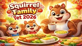 &ldquo;Squirrel Family First Morning of Tet 2026 &ndash; Breakfast, Walk & Love!&rdquo;