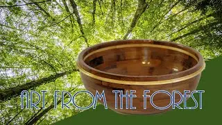 Large Hand Turned Wooden Salad Bowl - Walnut and Maple Serving Bowl