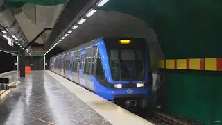 Sweden, Stockholm, Subway ride from Huvudsta to Solna strand