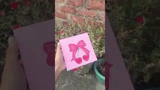 Canvas bow with cherry art by zainab khan&hellip;💌🍒🎀#canvaspainting #artbyzainab #cherry #canvaspaint