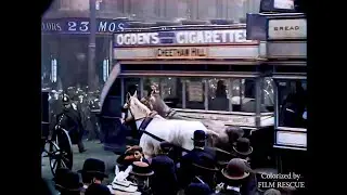 1901 Manchester Street Scenes in color AI restoration