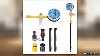 Auto Rotating Car Wash Brush Kit 360 Spin Long Handle Pressure Washer Mop with Hose Nozzle for Cars