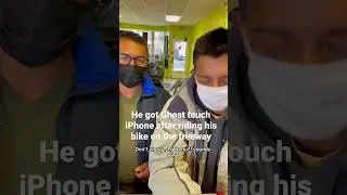 He got ghost touch #iphone after dropping on the freeway 😱 #shorts #iphone13 #apple #ios #android