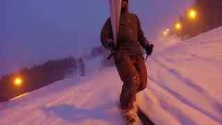 Telemark ski fresh snow