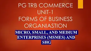 MICRO, SMALL, AND MEDIUM ENTERPRISES (MSMES) AND SELF-HELP GROUP (SHG)