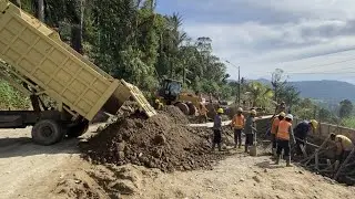 Update batu jomba hari ini❗️penimbunan ratusan kubik tanah dan pengecoran DPT sudah tahap 50%