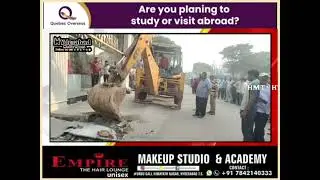 GHMC OFFICALS REMOVED ILLEGAL ENCROACHMENT ON FOOTPATH  KHILWATH MAIN ROAD