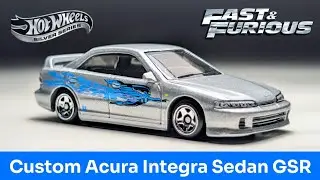 Hotwheels Custom Acura Integra Sedan GSR - Fast & Furious Graphic Remix