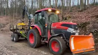 Kubota L5740 mit Farma T6 R&uuml;ckewagen und FTF Forstkran.