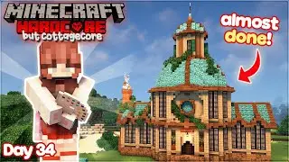 I built a dome roof for our library! 📚 | Hardcore but Cottagecore | Stream Day 34