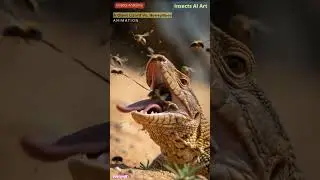 Lizard Vs. Honeybees | Insects AI Art | 01