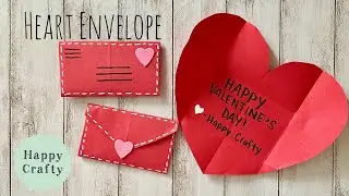DIY Valentine&rsquo;s Day Heart Envelope Greeting Card Out of Paper