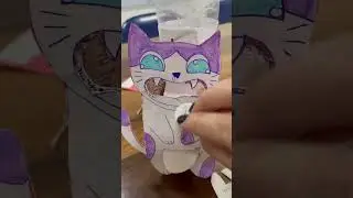 Gato comil&atilde;o de papel #brincadeiras #artandcraft #gatos #kids