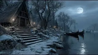 Medieval Celtic Winter Ambience | Snowy Stone Cottage in the Ancient Forest (Sleep &bull; Calm &bull; Focus)
