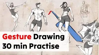 30 min Gesture Drawing practice | Tips and tricks