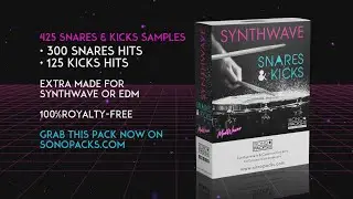 ModWaver - Synthwave Retrowave Snares & Kicks - Pack of samples