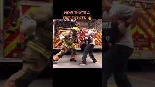 Real Fire-Fighter with Boxing Skills 🔥#boxer #fight #2021 #workout #training #knockout #ko #shorts