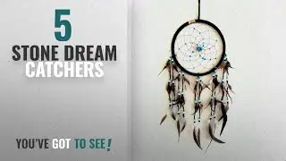 Top 10 Stone Dream Catchers [2018 ]: Dream Catcher DreamCatcher - BLACK SUEDE WITH TURQUOISE STONE -