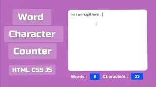 Words and Characters Counter using HTML CSS and JavaScript | Unstoppable Coding World