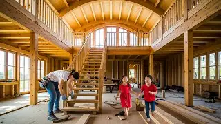 Talented single mother and her two daughters built a luxurious villa in the forest in just 120 days